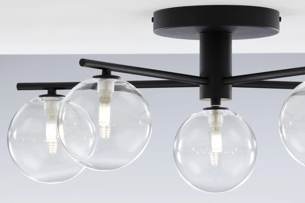 Nowoczesna Lampa sufitowa PRATO wys. 27cm 5xG9 14W IP20 | czarny