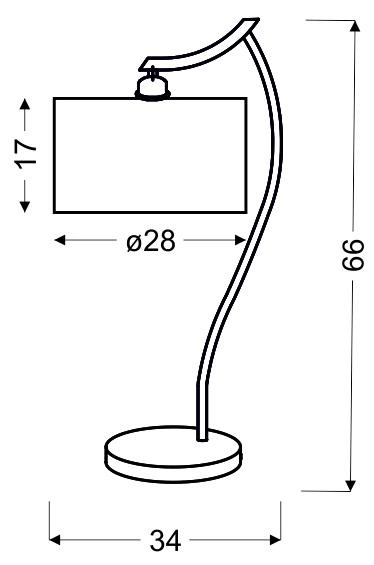 Lampa stołowa/nocna DRAGA 41-04239 chrom/kremowy 1x60W E27