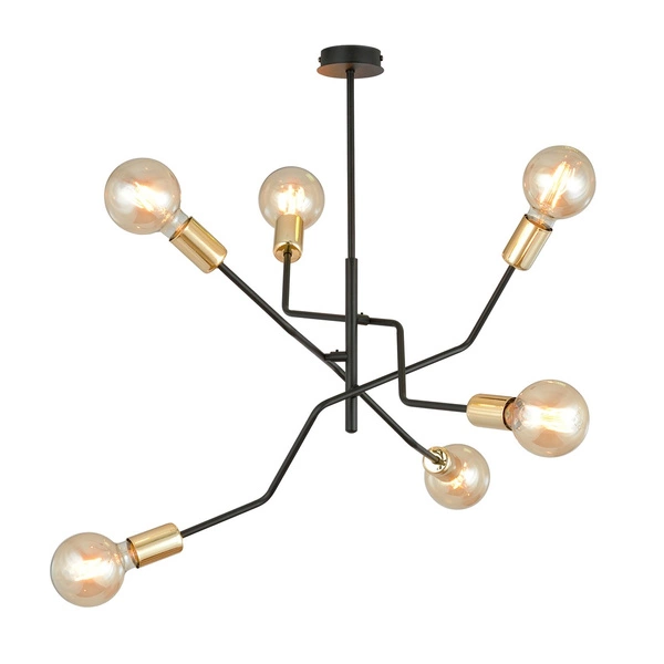 Lampa sufitowa Emibig BOLT 6 Czarny GOLD 1125/6