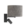 Kinkiet LAGO A E27+miniGU10 wys.30cm szer.23cm włącznik | Szary Umbra gray 11677
