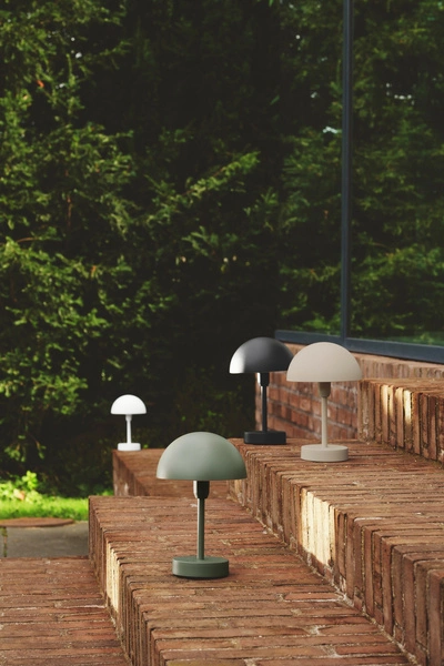 Lampa z przenośna na akumulator ELLEN LED 3000K Biała ciepła Aluminium | Oliwkowa zieleń