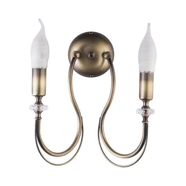 Klasyczny Kinkiet MELANI wys. 31cm 2xE14 11W IP20 | Stare złoto