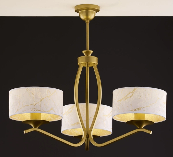 Klasyczny Żyrandol KASZMIR wys. 58cm 3xE27 15W IP20 | złoty połysk