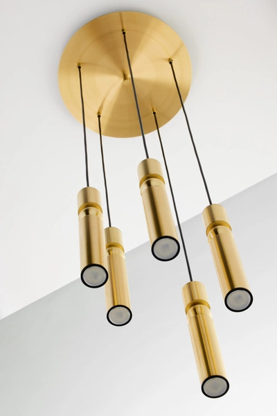 Nowoczesna Lampa wisząca ALAS wys. 35-136cm 5xG10 14W IP20 | Złoty