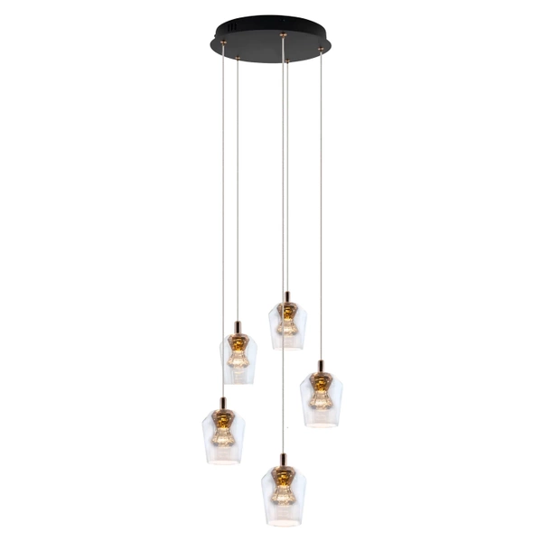 Lampa Wisząca Tasa Round 5xLED czarna PL0144-5