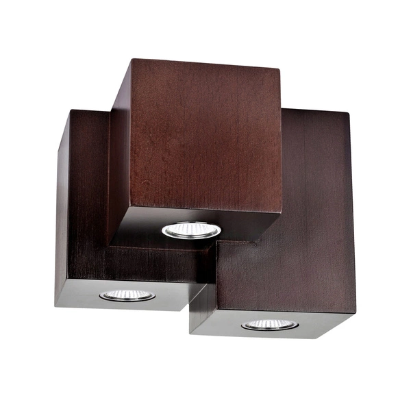 Lampa sufitowa Wooddream Square 3xGU10 Max.6W Drewno bukowe, orzech 2076376