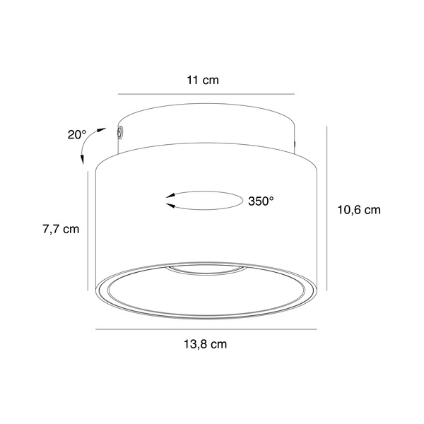 Oprawa natynkowa TORONE GU10 28W Metal | Czarny