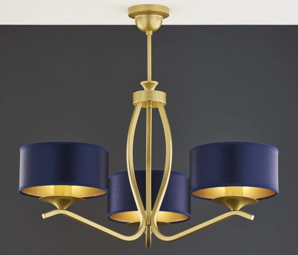 Klasyczny Żyrandol KASZMIR wys. 58cm 3xE27 15W IP20 | złoty połysk