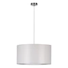 Lampa wisząca Dove 1xE27 maks. 60W chromowany metal/przezroczysty kabel PVC/szary klosz z tkaniny 15390128