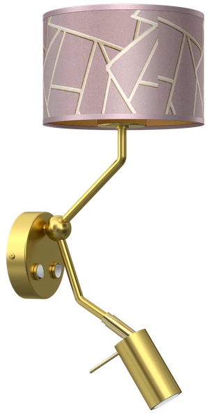 Kinkiet ZIGGY PINK, MLP7584, różowy/złoty, 1x60W E27 + 1x8W mini GU10