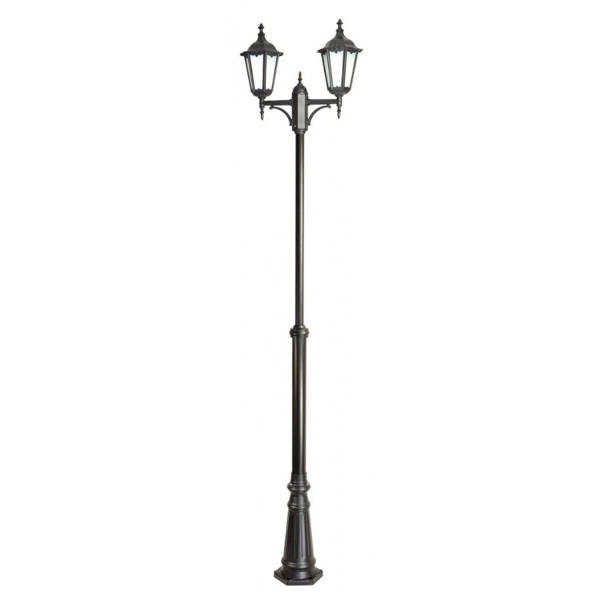 Lampa masztowa Retro Classic OGMWN 2 latarnia 2-3metry IP43 | czarna