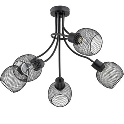 Lampa sufitowa ALFA PLENA DUO CZARNA 5xE27 55cm | 25835