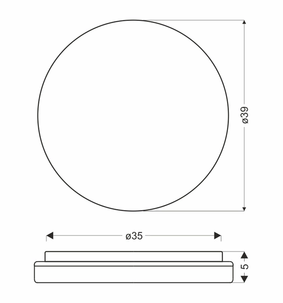 Plafon GANDAVA, 14-75253, 38 cm, biały/drewniany, 24W LED, barwa neutralna 4000K