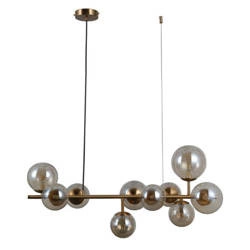 Lampa wisząca FRONTERA dł. 80cm 10xG9 | mosiądz