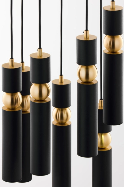 Nowoczesna Lampa wisząca ALAS wys. 35-136cm 7xG10 14W IP20 | Złoty