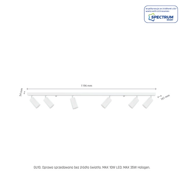 Lampa sufitowa MADARA MINI 6xGU10 | Biała