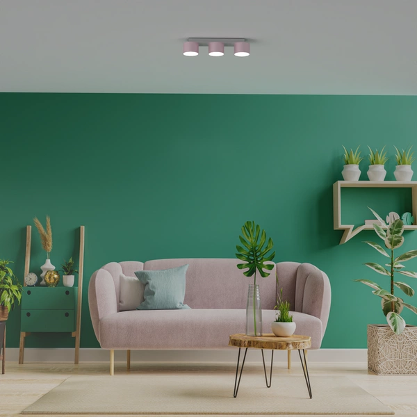 Lampa sufitowa listwa DIXIE PINK 3x GX53 szer. 34cm | różowy