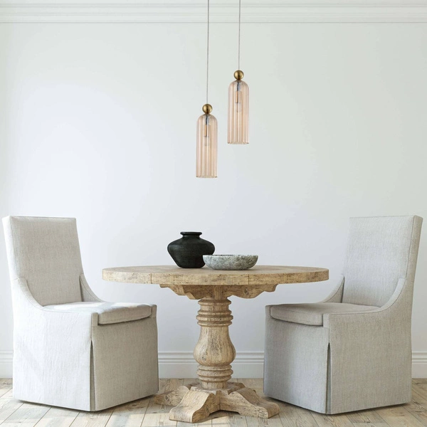 Lampa wisząca Piega 1, złoty/bursztynowy, 1x40W E14