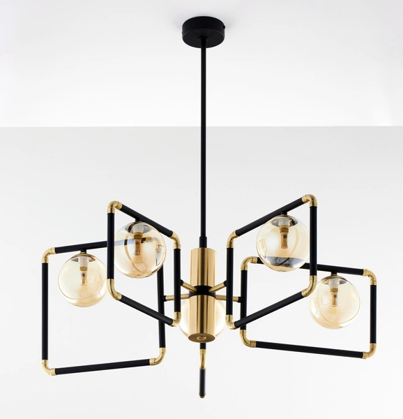 Nowoczesny Żyrandol IBRA wys. 82cm 5xG9 14W IP20 | Złoty