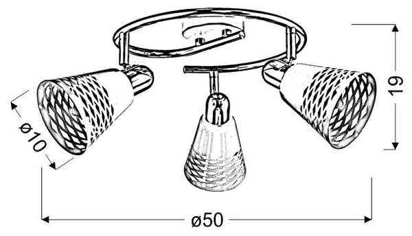 Lampa sufitowa DISCOVERY spirala 98-62185 chrom/biały 3xE14