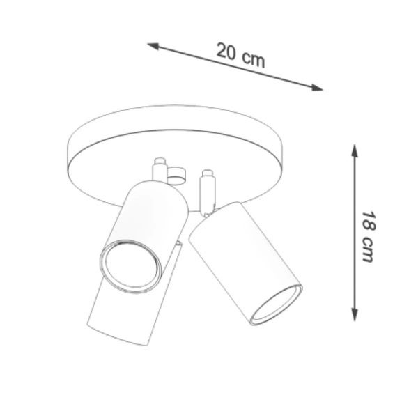 Elegancka lampa sufitowa spot Plafon RING 3 GU10 LED śr. 20cm | czarny