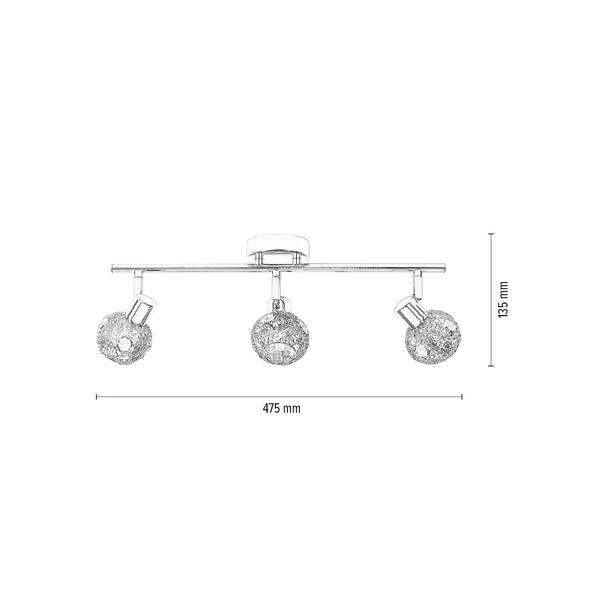 Lena Lampa Sufitowa 3xG9 Max.28W Chrom Metal/Szkło Przezroczyste 2095328
