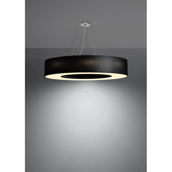 Nowoczesna lampa wisząca SATURNO SL.0796 90 cm czarna 8xE27