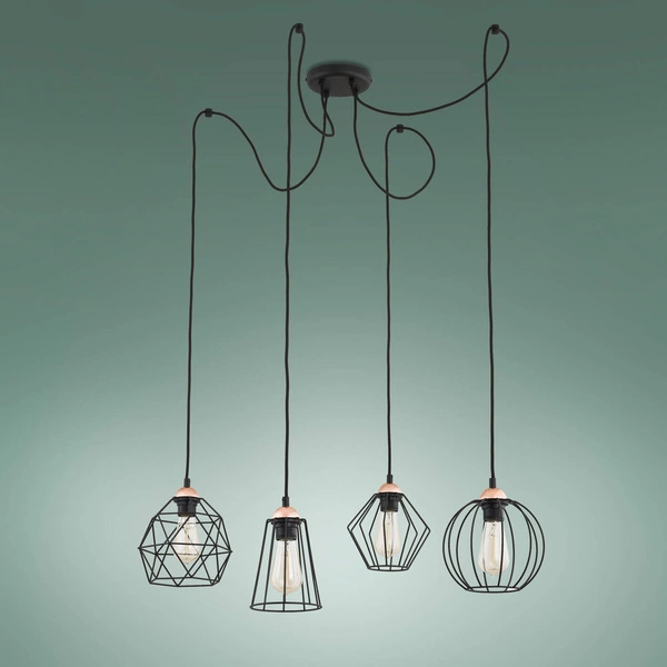 Nowoczesna lampa wisząca pająk GALAXY 1646 | czarny miedziany 1646