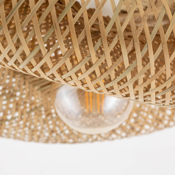 Plafon HAVANA M szer. 60cm E27 | naturalne drewno/biały 11171