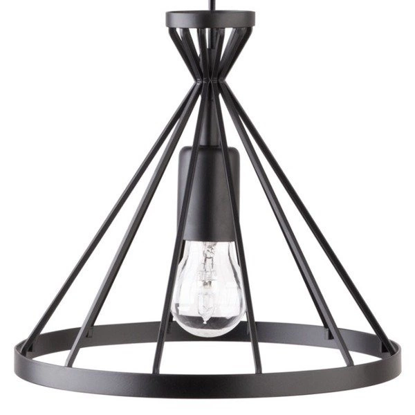 Lampa wisząca koło NOWUM III czarna druciana