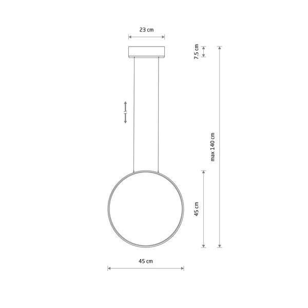 Lampa wisząca CIRCOLO LED 45cm 18W barwa ciepła 3000K | czarny 10810