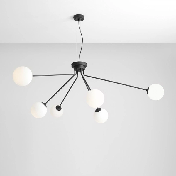 Aldex Lampa wisząca HOLM 6, 1082K1, czarny/biały, 6x40W E14