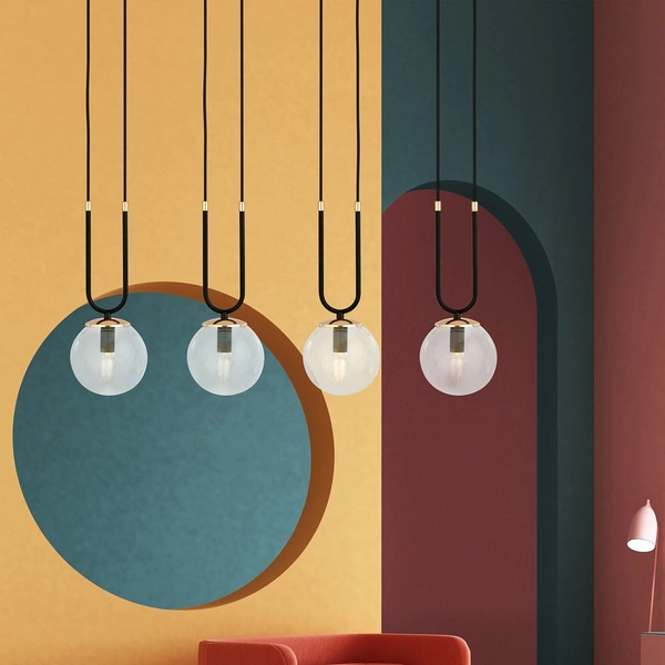 Lampa wisząca Emibig GLAM 4 Czarny/TRANSPARENT 1114/4