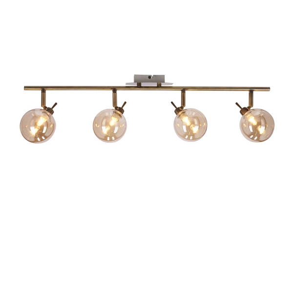 Lampa sufitowa LENTINI, 94-16362, patynowa z bursztynowymi kloszami, 4x40W G9