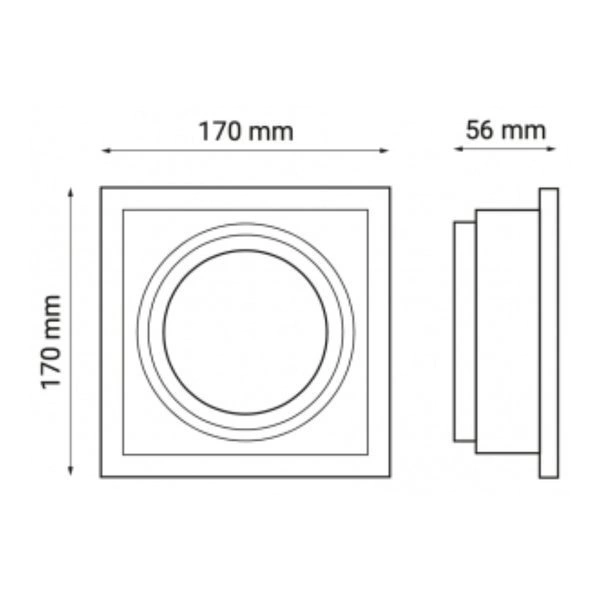 Oprawa wpuszczana oczko sufitowe CROSTI LANA SQ L szer. 17cm | czarny