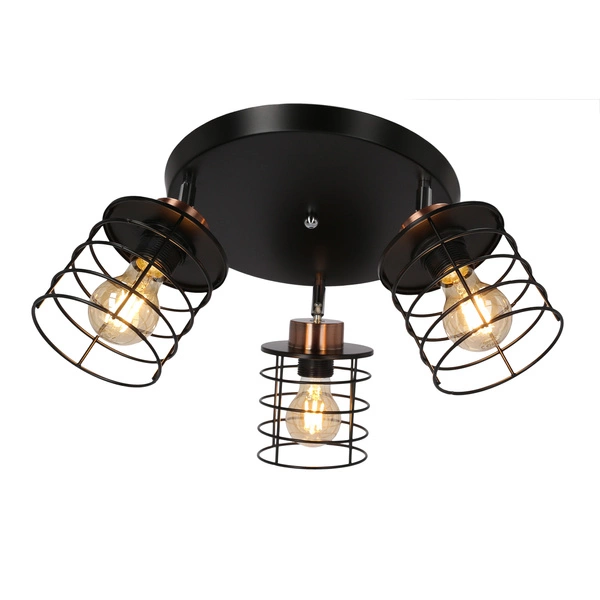 Lampa sufitowa GLOB, 98-00392, czarny/złoty, 3x40W E27