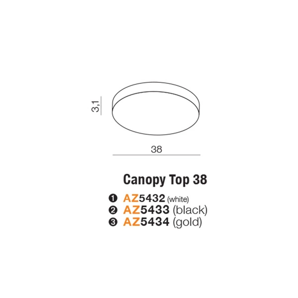 Azzardo CANOPY TOP 38cm BK 5433