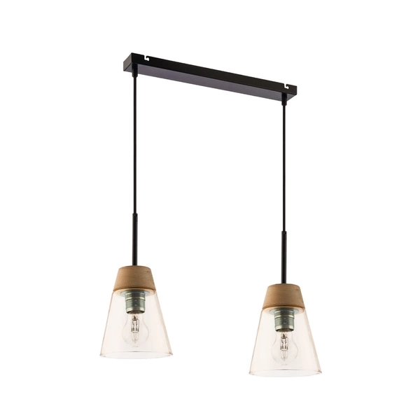 Nowoczesna Lampa wisząca DOMINO wys. 60cm 2xE27 15W IP20 | Czarny