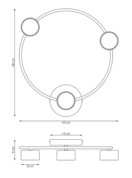 Lampa sufitowa Emibig LUCIO 3 BL 1450/3