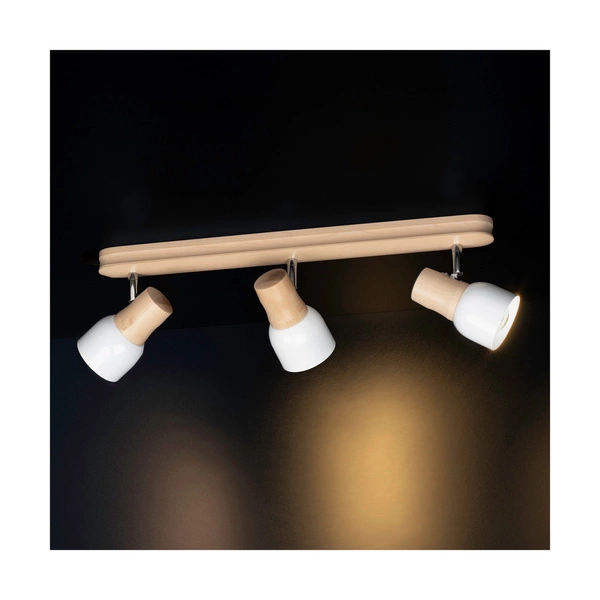 Lampa sufitowa Svantje 3xE14 maks. 40W drewno brzozowe/biały metal 2239360