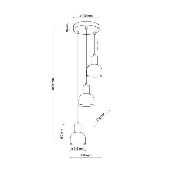 CAIRO LAMPA WISZĄCA 3 PŁ 4895