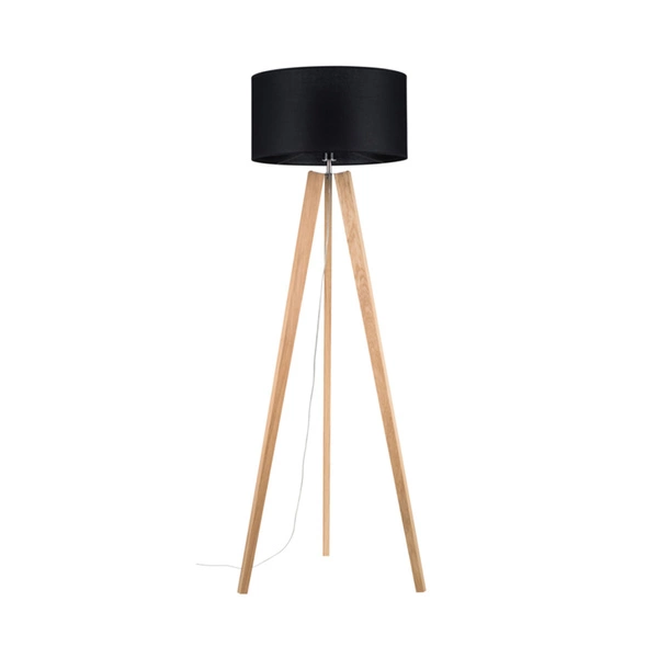 Lotta Lampa Podłogowa 1xE27 Max.60W Dąb Olejowany/Transparentny PVC/Czarny 74303074