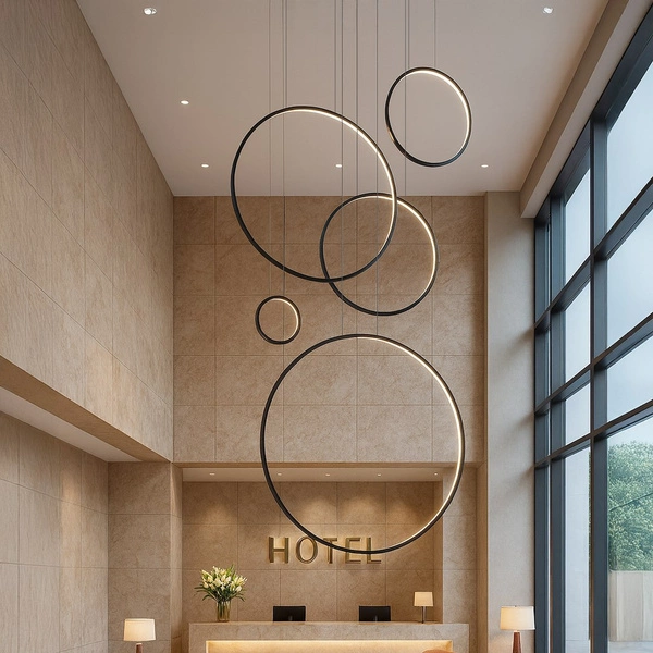 Lampa wisząca Saturno Black 100W LED mezzanine