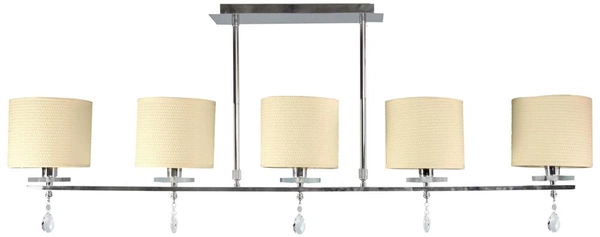 Lampa sufitowa ESTERA 35-11527 chromowa z jasnokremowymi abażurami 5x40W E14
