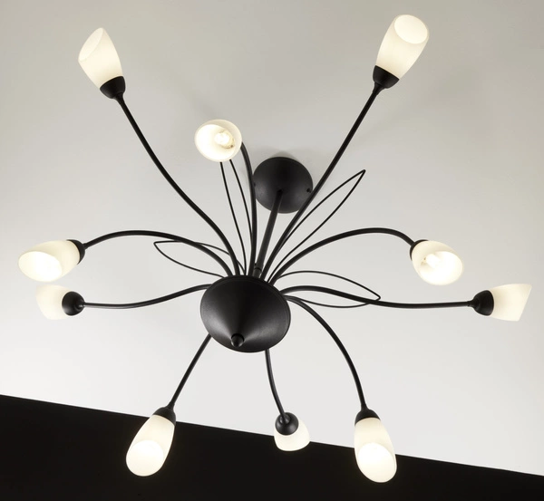 Klasyczny Żyrandol GLORIOSA wys. 50cm 10xG9 14W IP20 | czarny mat