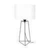 Lampa stołowa Marlene 1xE27 maks. 25W Czarny metal/czarny kabel PCV/biały klosz z tkaniny 7682104