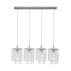 Lampa Wisząca Gracja 4xE27 Max.60W Chrom Metal/Przezroczysty Kabel PCV/Przezroczyste Szkło 8174428