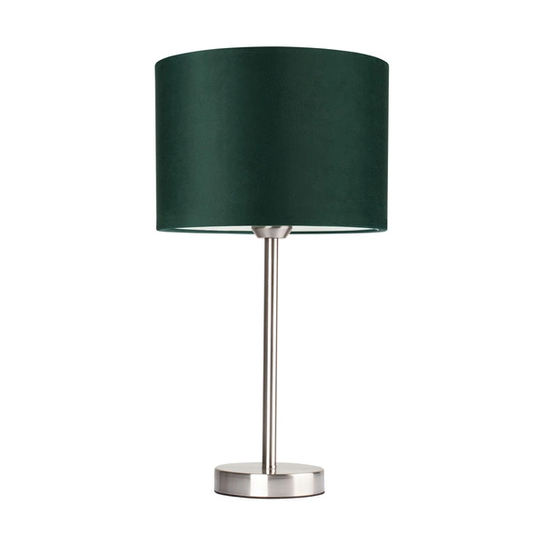 Lampa Stołowa Scarlett 1xE27 Maks. 40W Metal Satin/Przezroczysty Kabel PCV/Abażur Zielony Aksamit 7754027