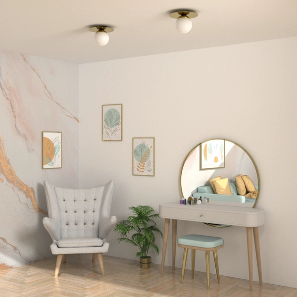 Lampa sufitowa PLATO, MLP7969, biały/złoty, 1x40W E14