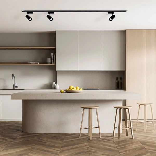 Reflektor do szynoprzewodu jednofazowego LEON, czarny, 7W LED, barwa ciepła 3000K